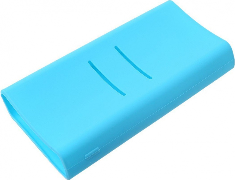 Чехол силиконовый для внешнего аккумулятора Xiaomi Mi Power Bank 2С 20000 mah (голубой) фото 1