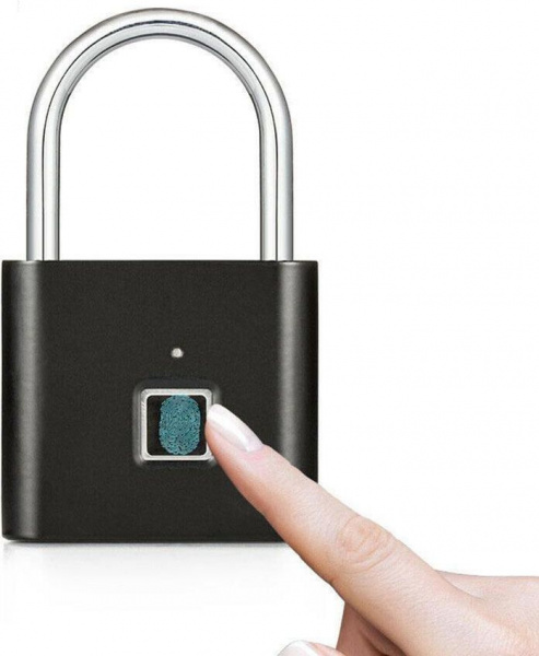 Умный замок Xiaomi Noc Loc Smart Fingerprint Padlock работающий по отпечатку пальца, черный фото 1