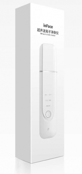 Аппарат для ультразвуковой чистки лица с ионами InFace Ultrasonic ion skin cleaner, белый фото 3