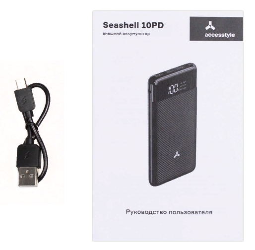 Внешний аккумулятор Accesstyle Seashell 10PD, 10000 mah черный фото 6