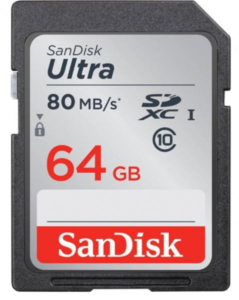 Карта памяти SanDisk Ultra SDXC 64Gb Class 10 UHS-I (80/10 MB/s) фото 1