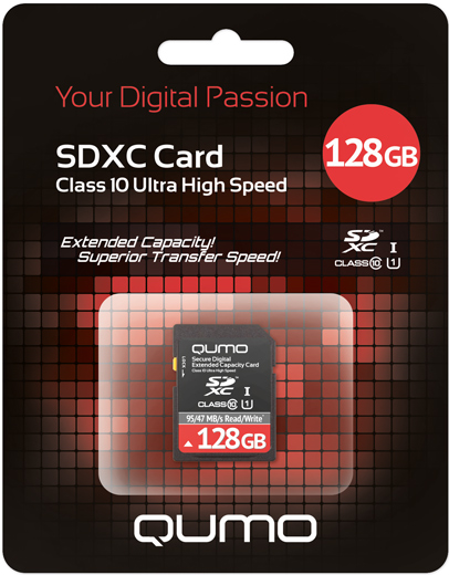 Карта памяти Qumo SDXC 128GB Class 10 UHS-I фото 2