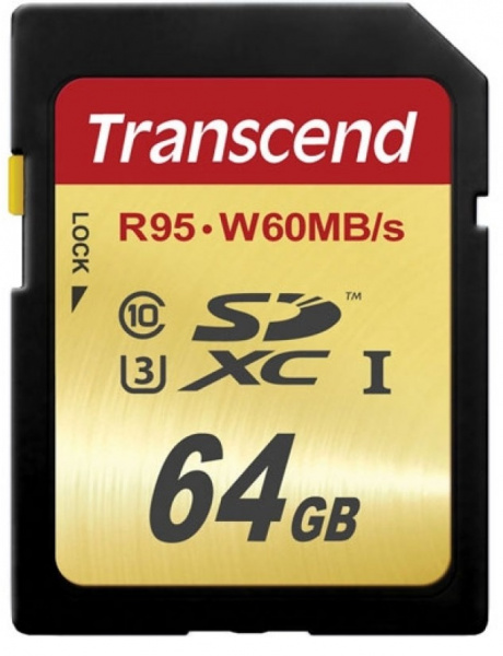Карта памяти Transcend SDXC Ultimate 633X Class 10 UHS-I U3 (95/60MB/s) 64GB фото 1